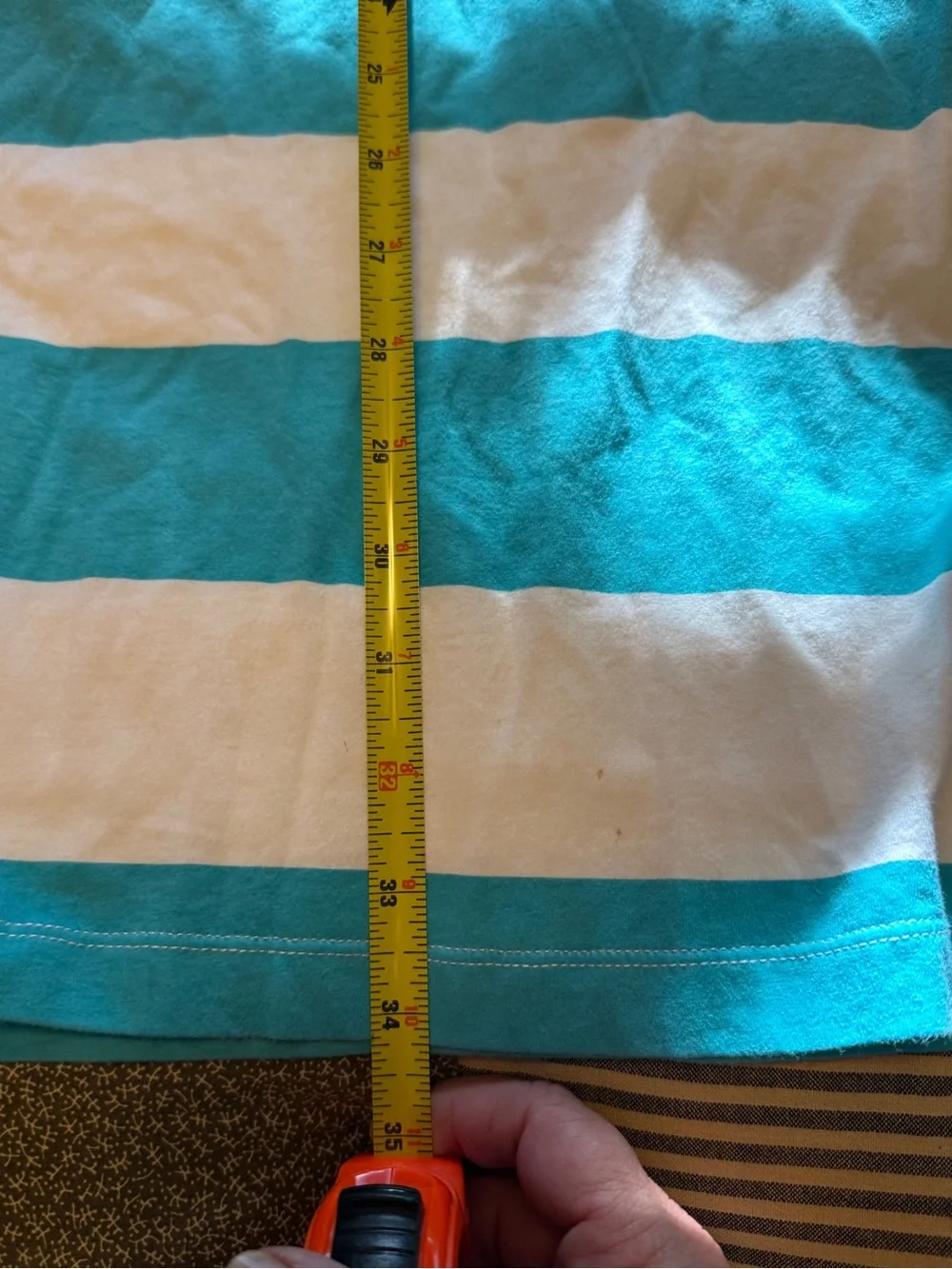 Tommy Bahama Turquoise and White Striped Swim Coverup